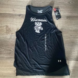 Wisconsin Badgers - Black loose fit -Youth Large - Under Armour - Tank top -NWT